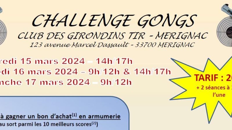 Challenge « GONGS » Mars 2024